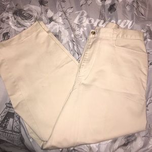 Cream capris pants